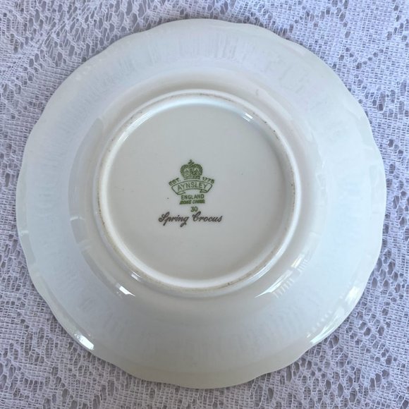 Aynsley, John England “Spring Crocus” Coupe Cereal Bowl, Platinum Trim - Picture 3 of 3